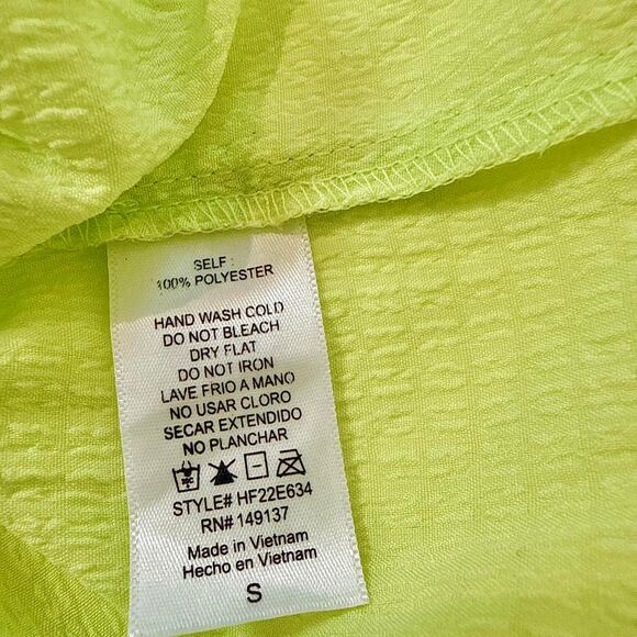 Gauzy Green Halter Top – Y2K Style Festival Clubwear Stretchy Crop Tank – Medium - Picture 4 of 5